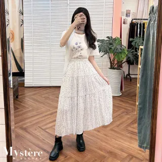 【my stere 我的時尚秘境】氣質小碎花長裙 三色 蛋糕裙 碎花裙 花裙 韓系長裙 日系長裙 氣 