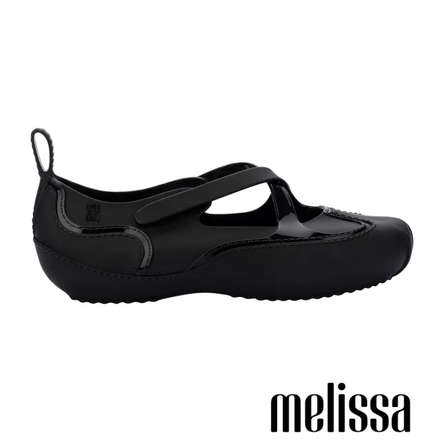 【Melissa】交叉綁帶運動休閒瑪莉珍鞋(黑色)