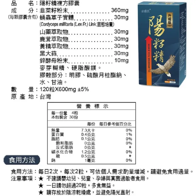 【草本之家】陽籽精膠囊1入組120粒/入(韭菜籽.山藥.蛹蟲草.鹿茸)
