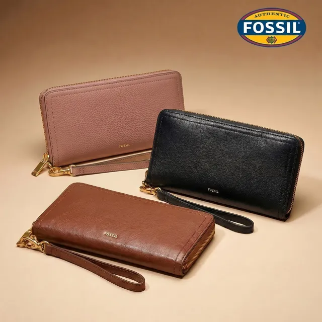 【FOSSIL】Logan 多層真皮拉鍊RFID防盜長夾 出國必備  限定 (多色任選)