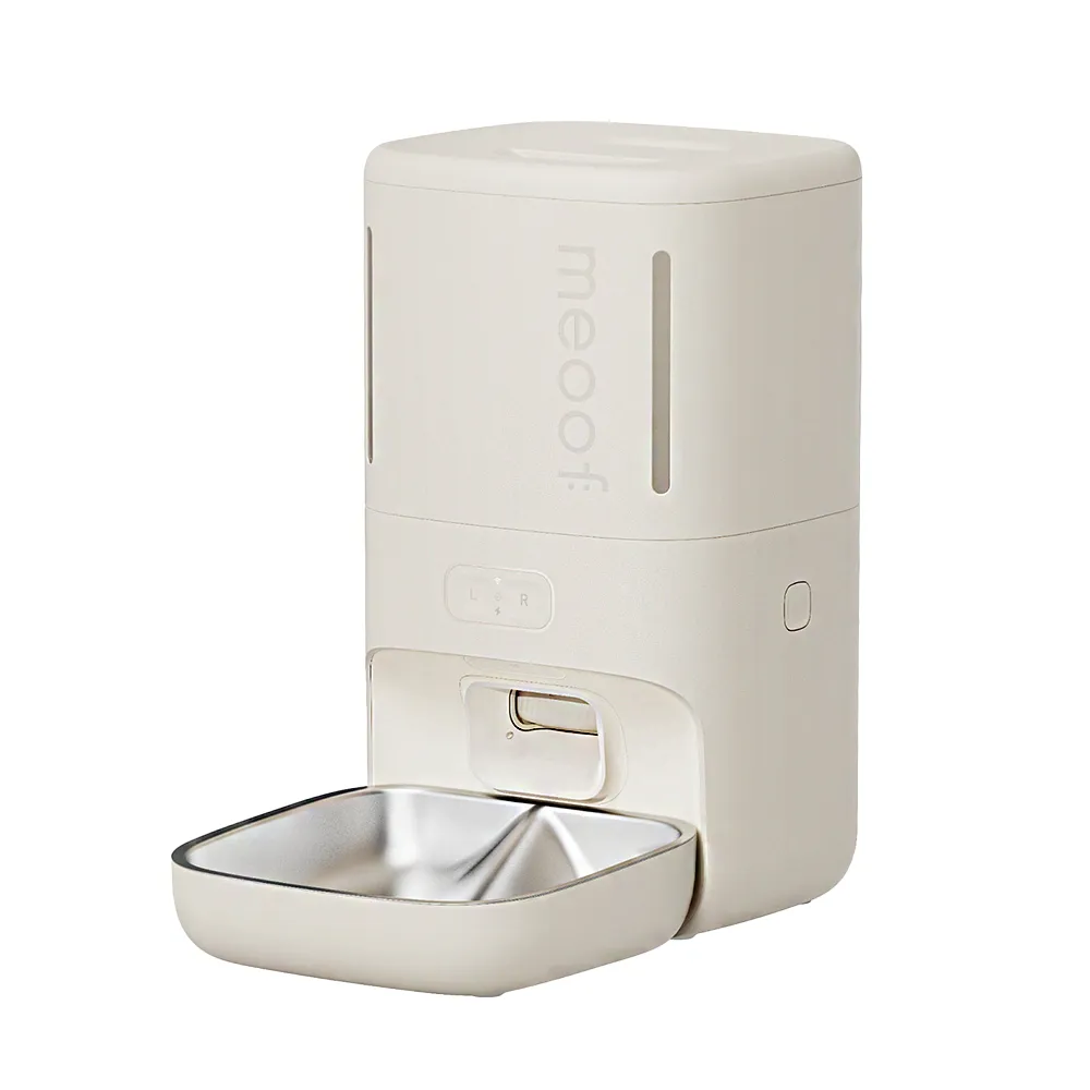 【meoof】慕斯雙倉智能餵食器 WIFI版 不鏽鋼碗版本(5.5L 寵物餵食器 自動餵食器 鋰電池供電 無線使用)