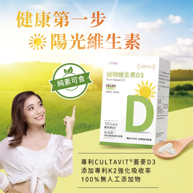 【iHDoc】非活性植物維生素D3 1盒(60粒/盒；3盒)