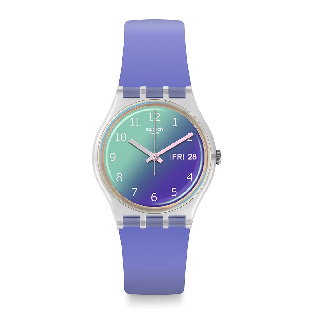 【SWATCH】ULTRALAVANDE 經典手錶/太陽光譜折射錶盤/男錶/女錶/瑞士製造 GE718(34mm)