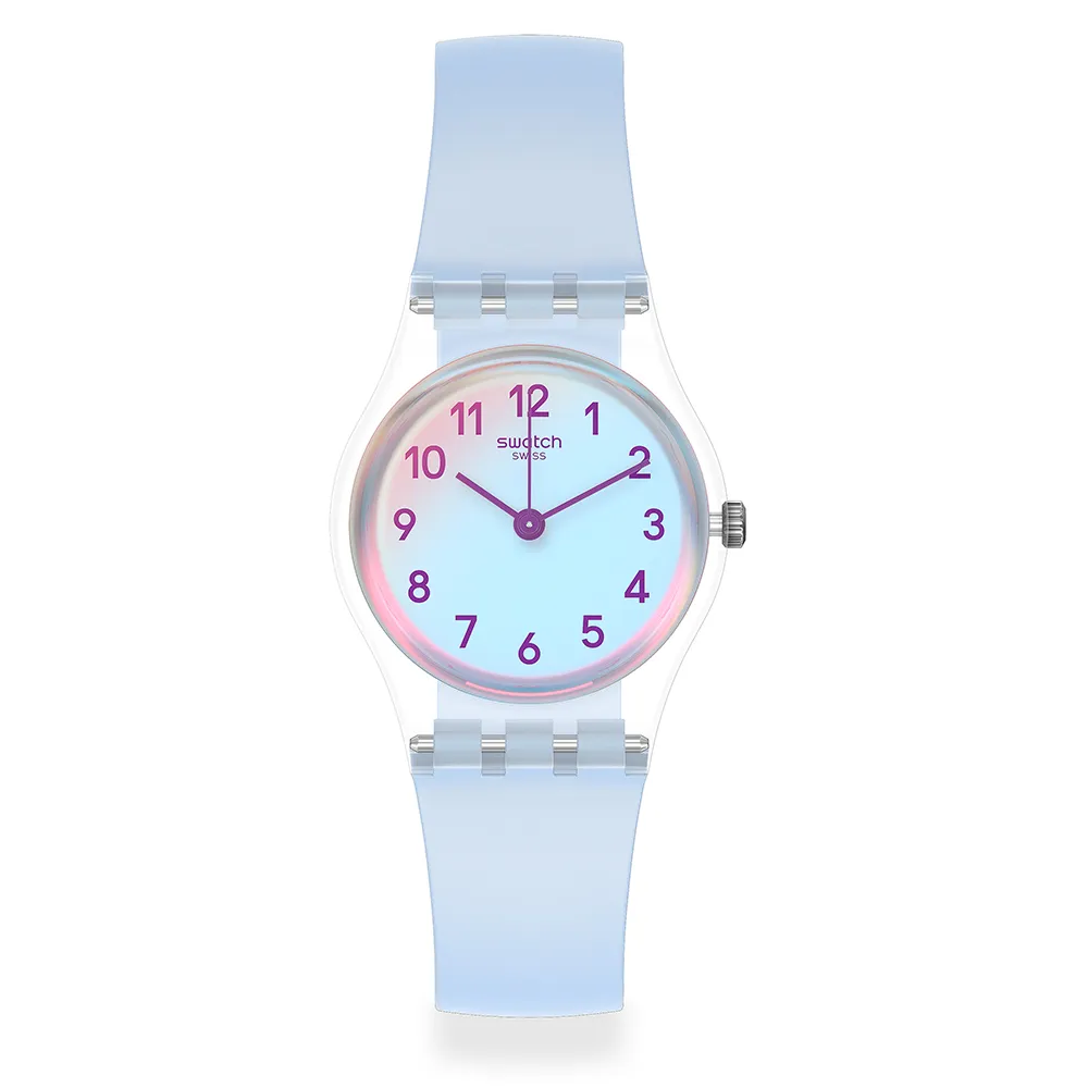 【SWATCH】CASUAL BLUE 太陽光譜折射錶盤/經典手錶/女錶/瑞士製造 LK396 (25mm)