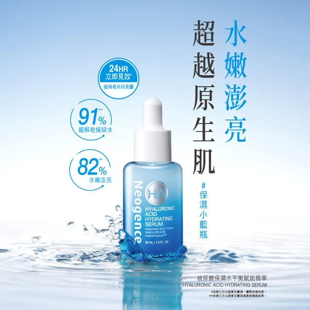 【Neogence 霓淨思】玻尿酸保濕水平衡賦能精華30ml