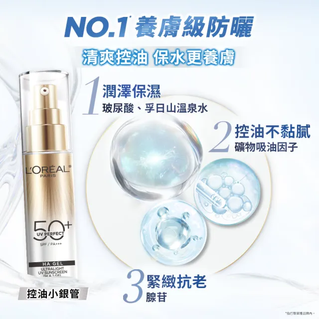 【L’OREAL Paris 巴黎萊雅】多效防護輕裸美肌乳30ml 3入組_小金管/小銀管(防曬/妝前乳)