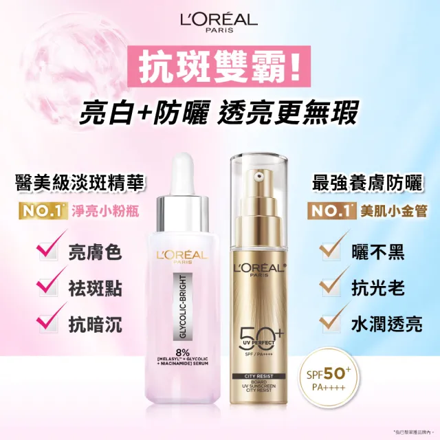 【L’OREAL Paris 巴黎萊雅】多效防護輕裸美肌乳30ml 3入組_小金管/小銀管(防曬/妝前乳)