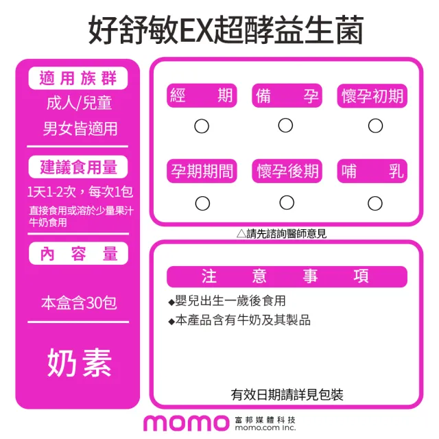 【ESSENTURE 大漢酵素】好舒敏EX超酵益生菌3盒組(30包/盒  益生菌 酵素 蔬果 原廠出貨)