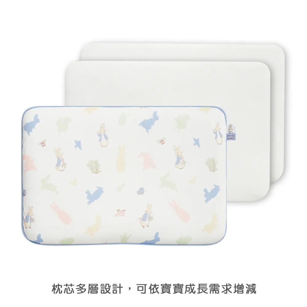 【奇哥】比得兔立體超透氣平枕 45×30×4cm (嬰兒枕頭 寶寶枕頭 兒童枕頭 透氣枕頭 水洗枕 午睡枕)