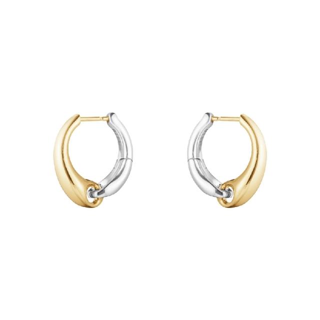 【Georg Jensen 喬治傑生】REFLECT 耳環 大 (純銀 18K黃金)