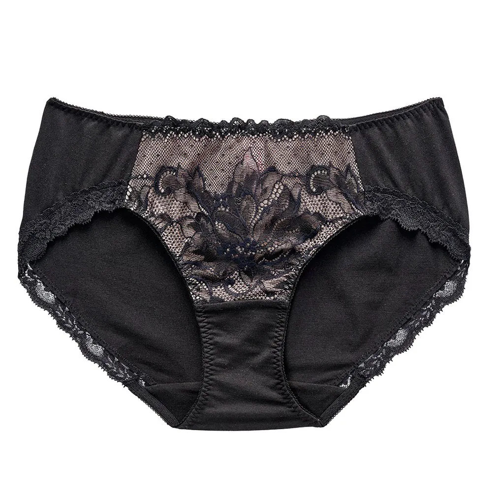 【SAVVY 莎薇】EFG+大罩杯 L-3L中低腰三角褲-性感蕾絲 親膚舒適 穿著無痕 AS2513BL(薇性感黑)
