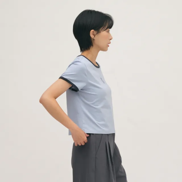 【plain-me】SAAKO 短袖 拼接 刺繡 女生短TEE 女上衣 流星刺繡拼接合肩TEE_SAA0049-262
