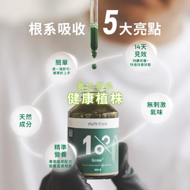 【1%植物關鍵】1%植物營養精華60ml*5(觀葉植物肥料 室內盆栽液肥 多肉植物養分 居家植栽營養劑 營養液)
