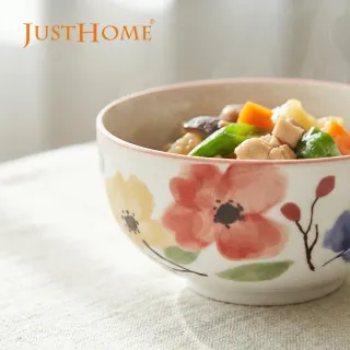 【Just Home】映花陶瓷5吋飯碗400ml(可微波 碗 湯碗 湯缽 麵碗 拉麵碗)