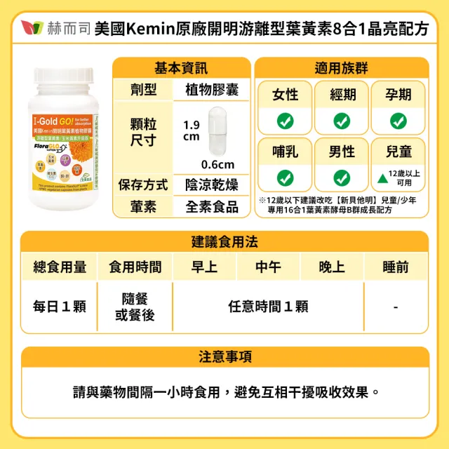 【赫而司】FloraGLO游離型葉黃素20mg 1罐(共90顆金盞花玉米黃素山桑子茄紅素CE鋅銅素食8合1美國Kemin開明)