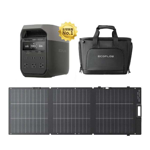【ECOFLOW】DELTA 3 1800W戶外儲電設備 加贈收納包 +160W太陽能板(儲能電源 防颱必備 停電神器)