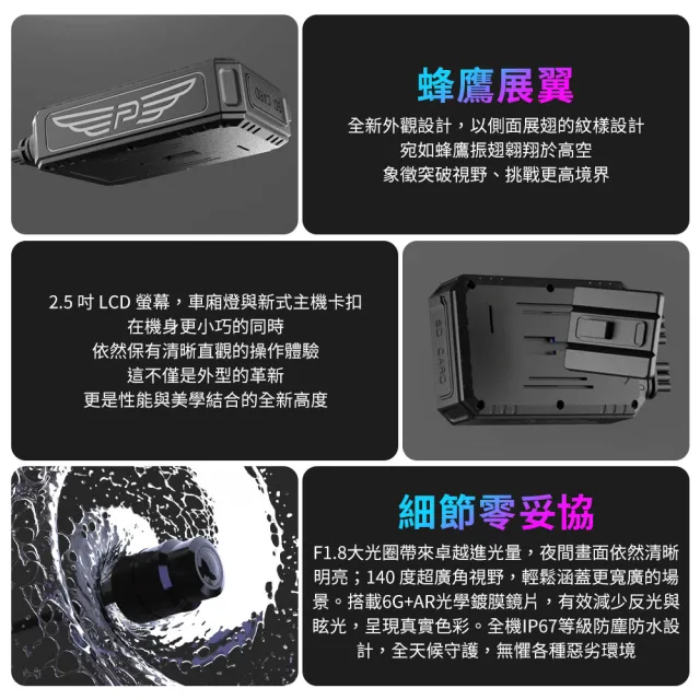 【Polaroid 寶麗來】MS283WGS機車行車記錄器-內附32G卡(MS279WG升級款 新小蜂鷹 行車紀錄器)