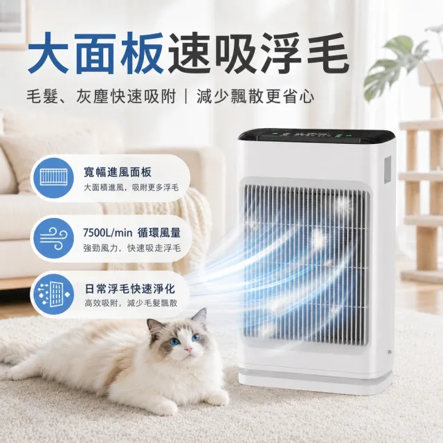 HOMI好米 寵物空氣清淨機 兩套備用濾芯（空氣淨化器/除毛除臭/六重過濾/可水洗濾網/靜音大風量）