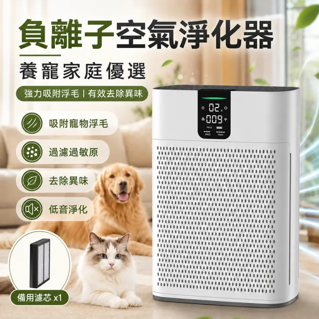 HOMI好米 負離子空氣淨化器 寵物家庭除毛除臭機 智慧數顯觸控 遠距遙控 高效濾網 室內空氣清新機