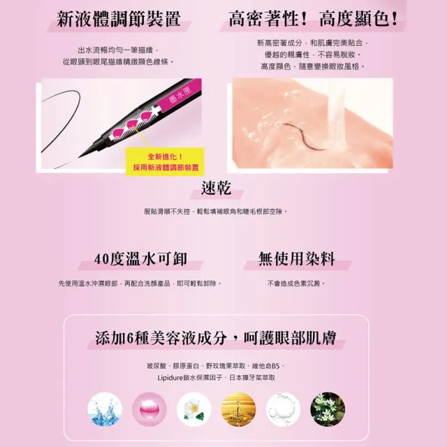 【KISSME 奇士美】花漾美姬 超！持久極細抗暈眼線液筆0.4ml(4色)