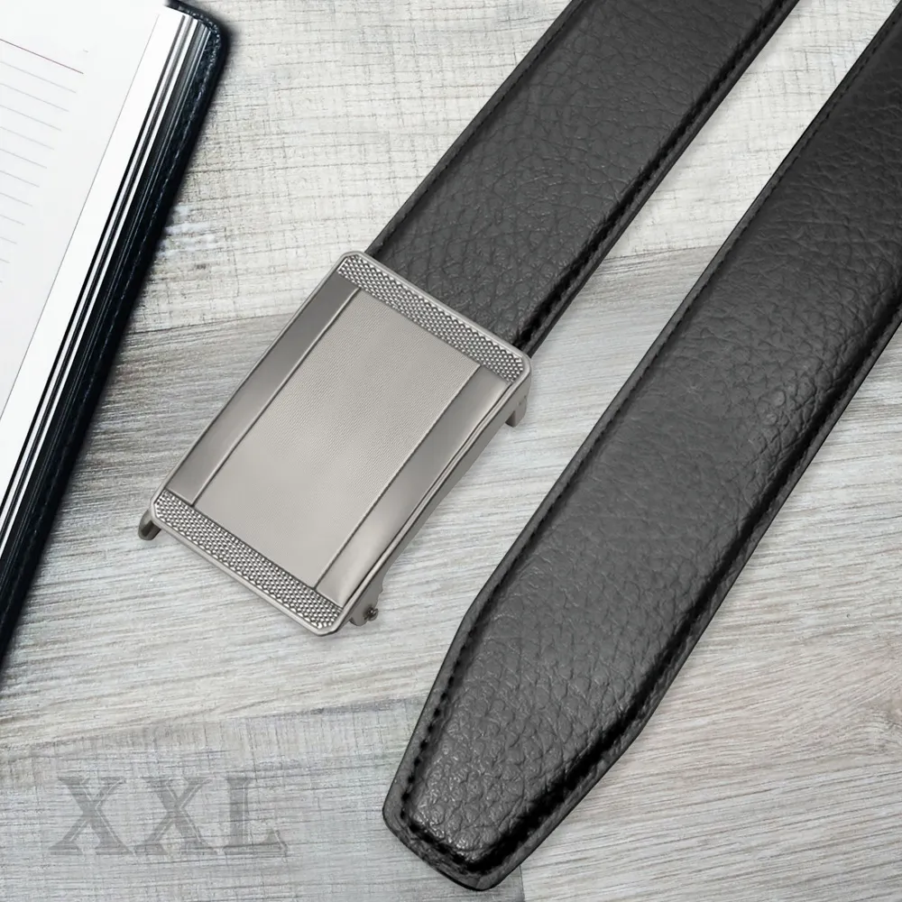 【CH-BELT 銓丞皮帶】加大腰自動扣皮帶 免打孔 男加長皮帶腰帶(黑XXL)