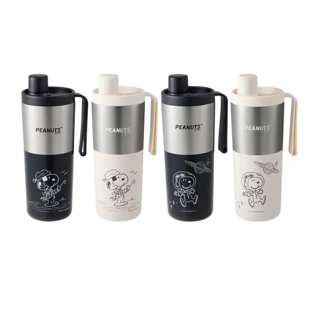 【BLACK HAMMER】SNOOPY 316不鏽鋼保溫保冰吸管杯860ml+迷你保溫口袋杯380ml