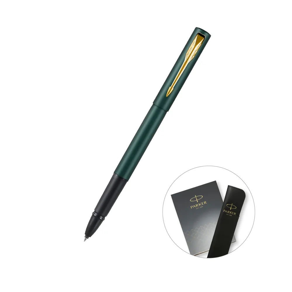 【PARKER】威雅XL系列 潮水綠 鋼珠筆 真皮筆套禮盒 客製化刻字(原廠正貨)