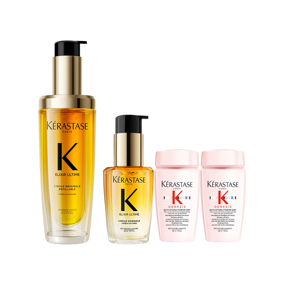 【KERASTASE 巴黎卡詩】金緻柔馭山茶花鎏光露75ml(升級版奢光小金油/護髮油/髮油)