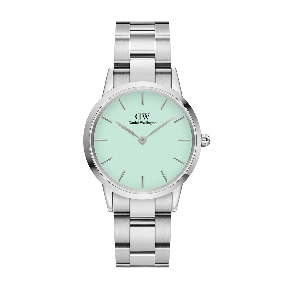 【Daniel Wellington】DW 手錶 Iconic Link Mint 28mm/32mm薄荷綠精鋼錶 粉綠錶盤(DW00100537)