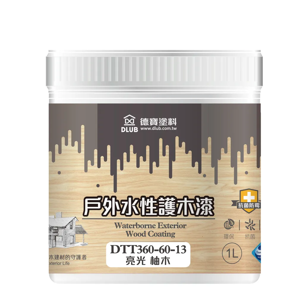 【特力屋】德寶 水性戶外護木漆 柚木亮光 1L