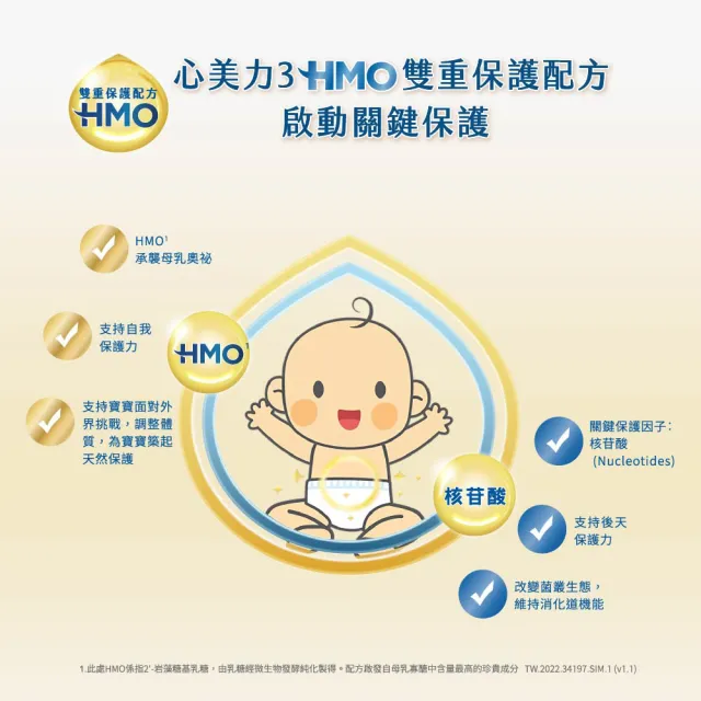 【亞培】官方直營 心美力HMO 3幼兒營養成長配方1600g x6罐
