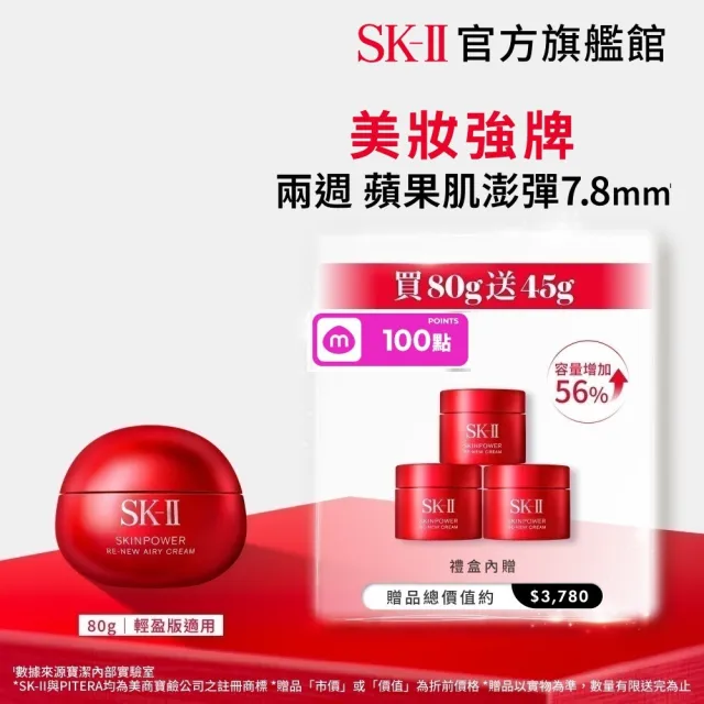 【SK-II】官方直營 肌源煥顏活膚霜特惠組80g(禮盒/經典or輕盈任選/乳霜/臉部保養/澎彈/緊緻/大紅球)
