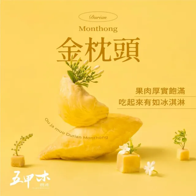【五甲木】官方直營-泰國鮮凍金枕頭榴槤4包(300g/包)冷凍榴槤