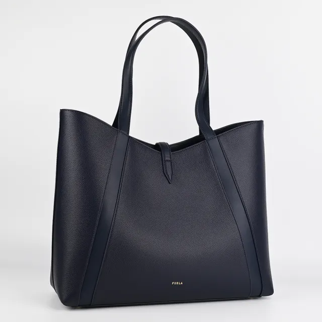 【FURLA 芙拉】Goccia L 展示品手提/肩背托特包(藍)