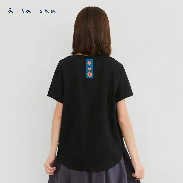 【a la sha】蘋果喵不規則下襬上衣