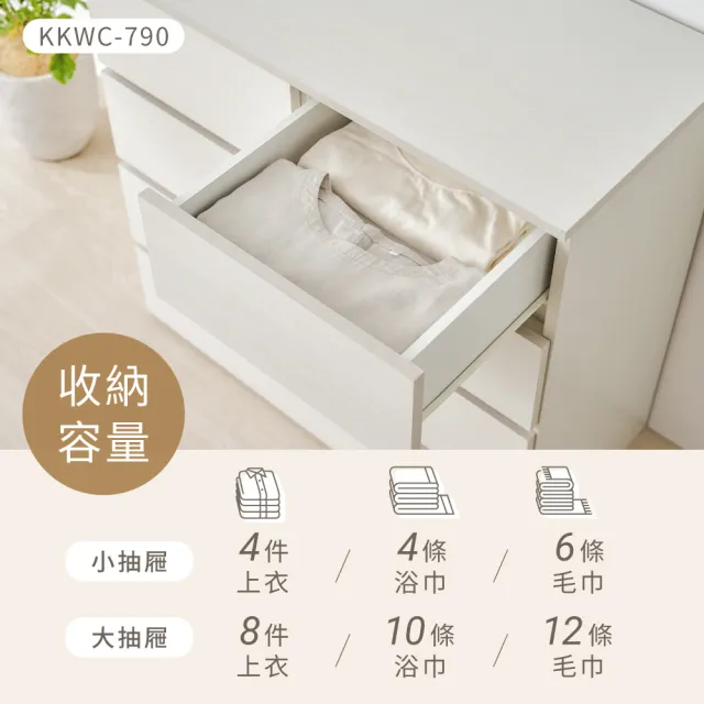【IRIS】簡單組裝!日系木製收納櫃KKWC-790 寬款(日本設計/不用工具/快速組裝/金屬滑軌/大容量收納/3色可選)