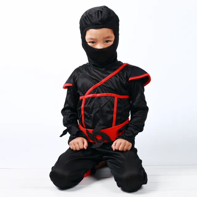 【橘魔法】日本忍者刺客連身套裝 附頭套 萬聖節服裝 兒童 男童 童裝 角色扮演 裝扮 表演 戲劇 cosplay