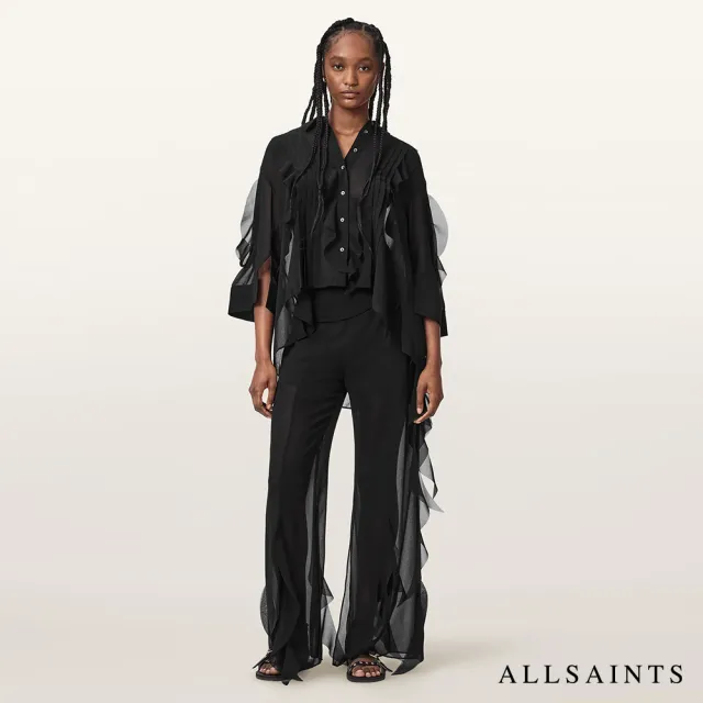 【ALLSAINTS】MINNA 透膚荷葉襯衫 W023PF(正常版型)