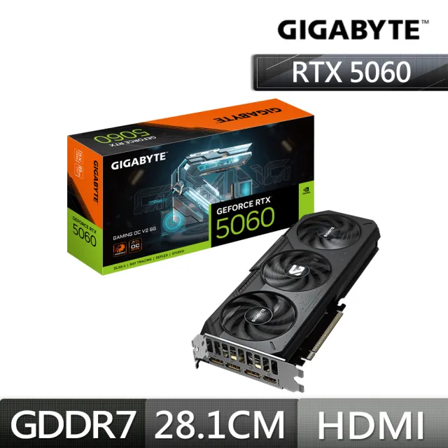 【GIGABYTE 技嘉】GeForce RTX 5060 GAMING OC V2 8G 顯示卡(GV-N5060GAMING OCV2-8GD)