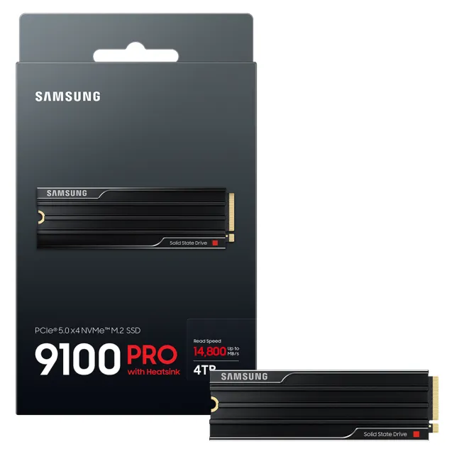 【Samsung 三星】9100 PRO 4TB M.2 2280 PCIe 5.0 SSD固態硬碟 含散熱片(MZ-VAP4T0CW)(PS5適用)