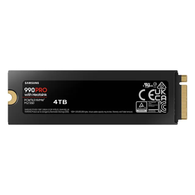 【Samsung 三星】990 PRO 4TB Gen4 PCIe SSD固態硬碟 含散熱(MZ-V9P4T0CW/5年保/7450MB/s/PS5適用)