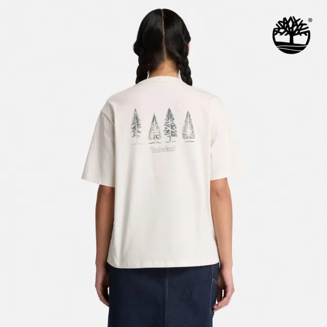 【Timberland】女款白色休閒短袖T恤(0YH5UCM9)