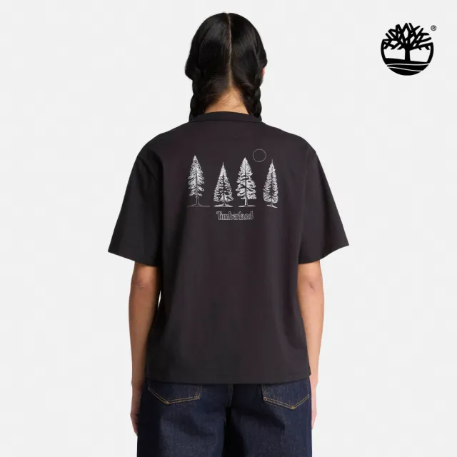 【Timberland】女款黑色休閒短袖T恤(0YH5U001)