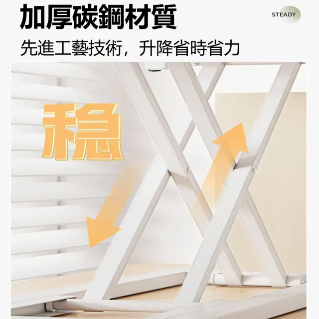 【E家工廠】免組裝電腦架 桌上型電腦架 升降電腦桌 電腦增高架 站立式電腦桌(383-JX增高架（白色）)