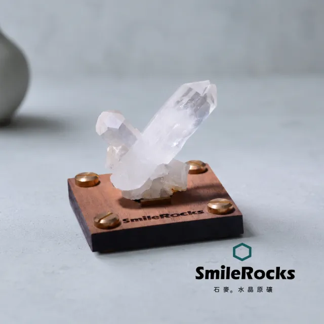 【SmileRocks 石麥】石麥水晶原礦  白水晶簇原礦 SmilePAD 6X6cm 1000首選 No.62545260724