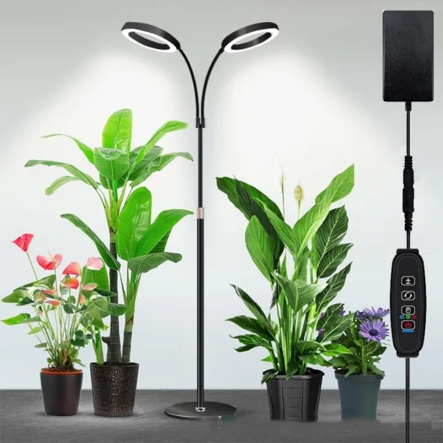 【映星照明】6寸天使環伸縮落地植物燈補光燈 室內全光譜多肉綠植補光燈 植物生長補光燈（紅藍黃白光84珠）