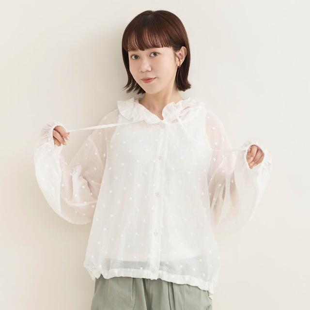 【a la sha】日系透膚點點連帽外套