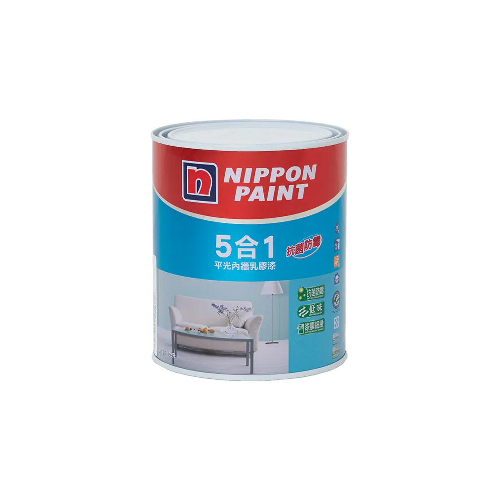 【立邦】5合1內牆乳膠漆 暖調中性色系 電腦調色(1公升裝：約可塗刷2坪)