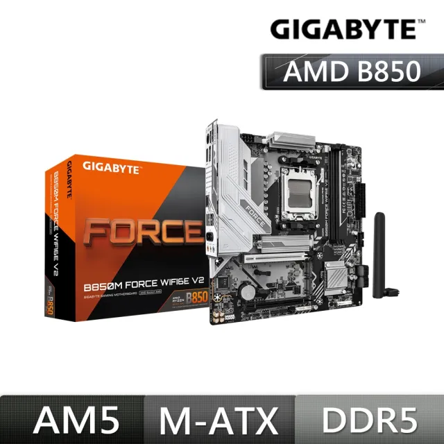 【技嘉】顯卡+主機板★GeForce RTX5070 WINDFORCE OC SFF 12G 顯示卡+B850M FORCE WF6E V2 AMD主機板