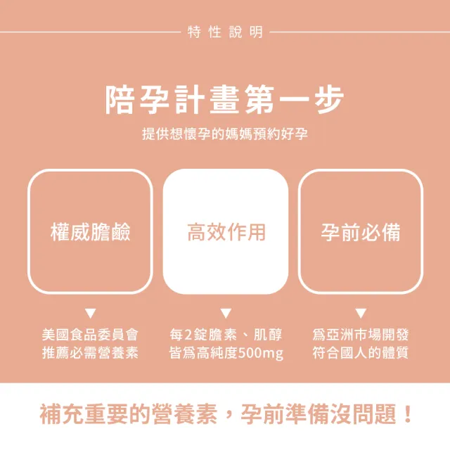 即期品【Sun 日落恩賜】孕寶膽鹼+肌醇加強錠(60錠/瓶)